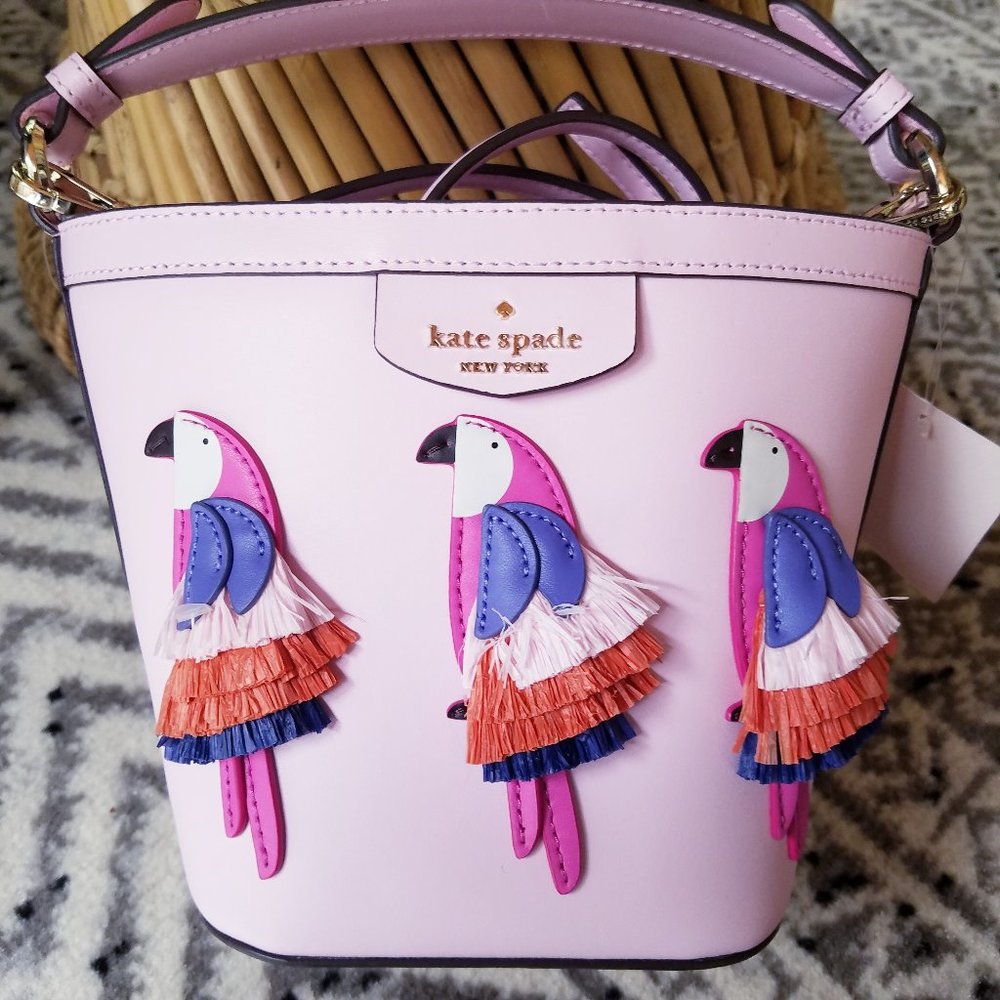 Kate Spade Pippa Flock Party Small Bucket Bag - Picture 2 of 9